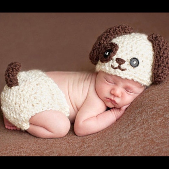 Other - 🐶New Baby Puppy Dog Knit Outfit Photo Costume🐶